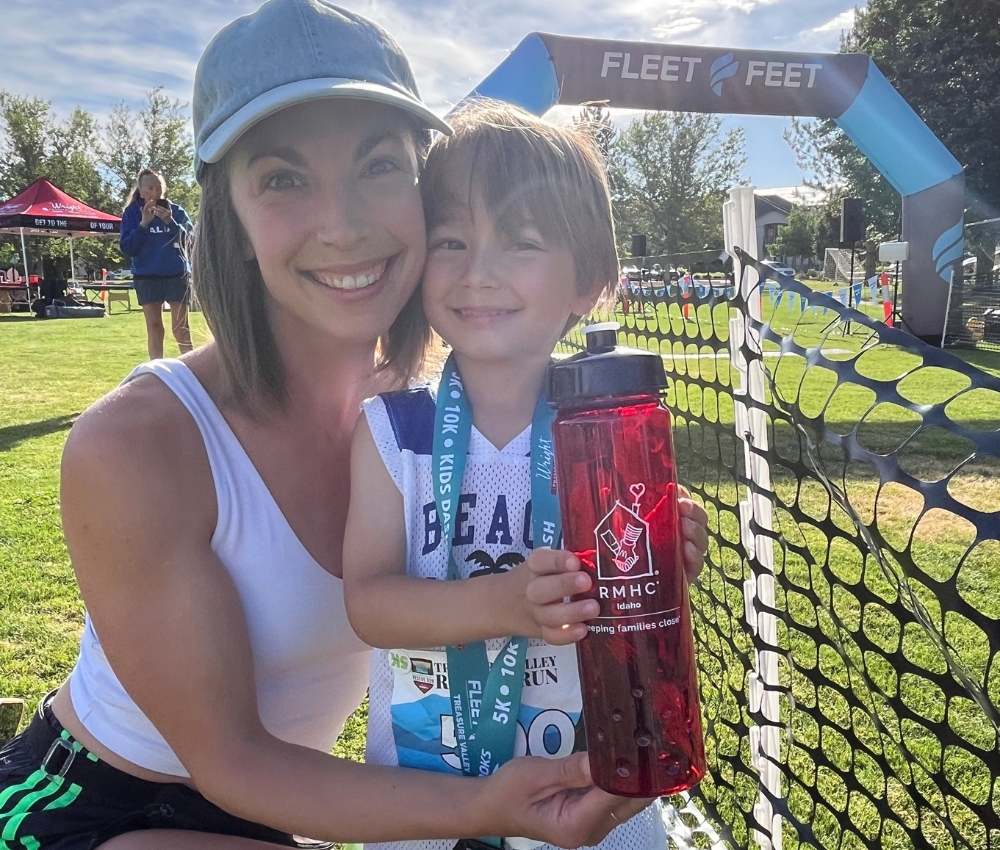 Mom and son at the Treasure Valley Rescue Run.
