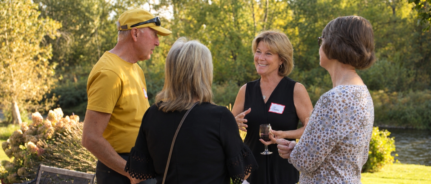 Group chatting at Grand Givers event.